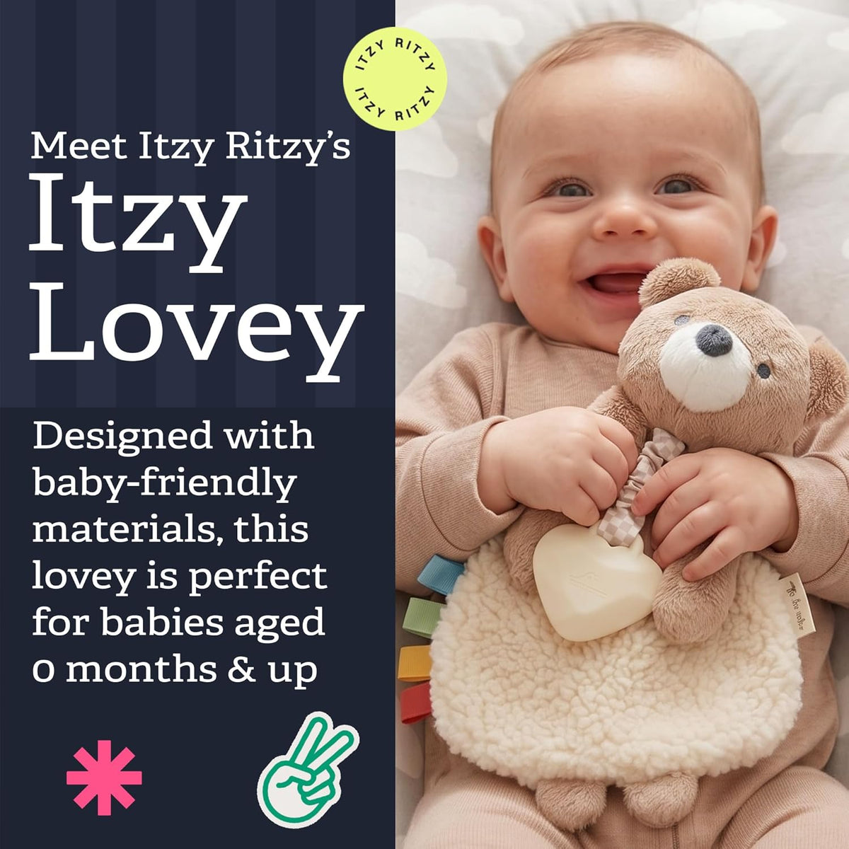 Itzy Ritzy - Itzy Lovey incluye mordedor - Baby Lovey con mordedor,...