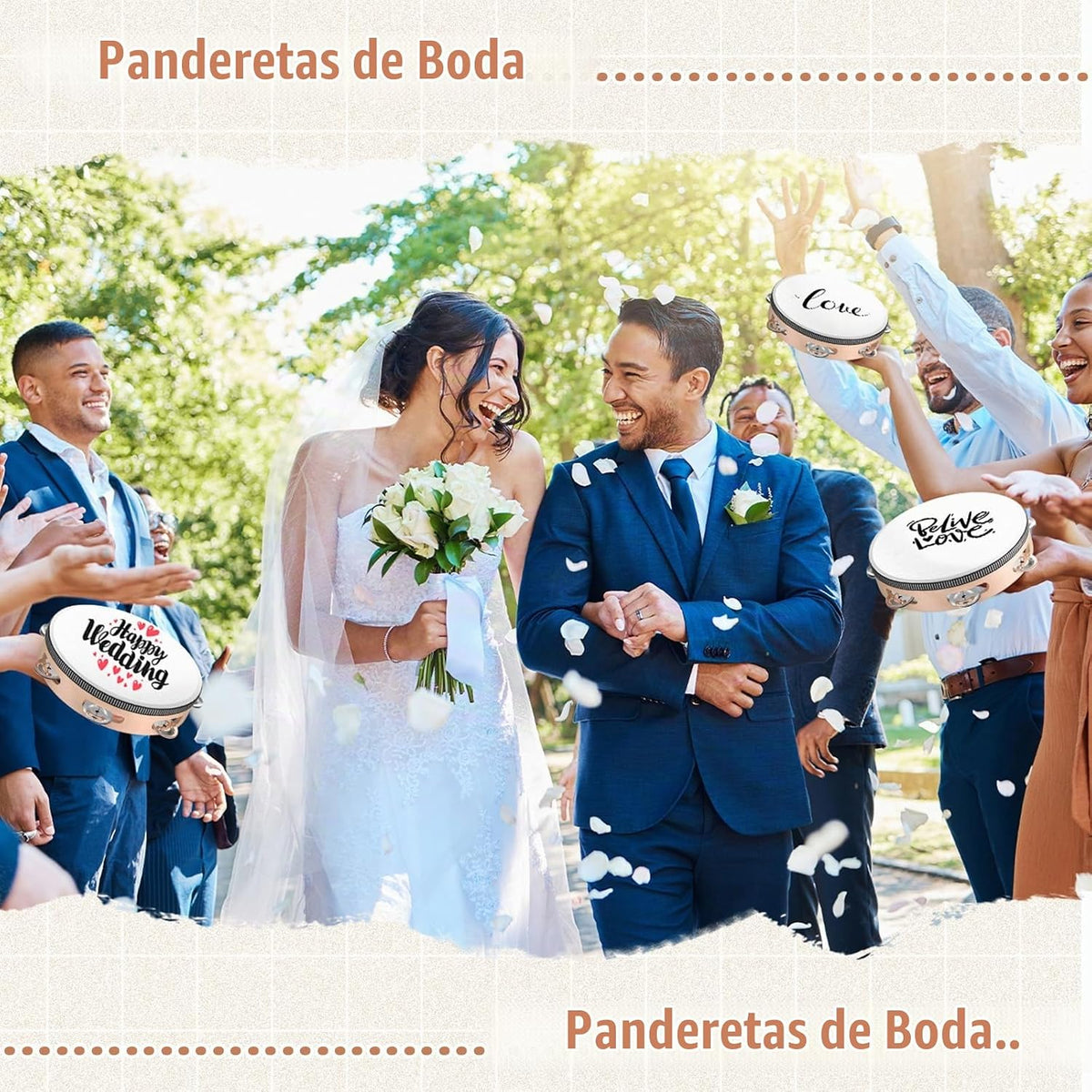 Lukmaa 12 piezas de pandereta a granel para adultos, instrumento de...