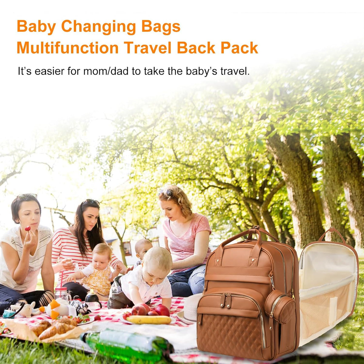 Astro alan - Bolsa de pañales con cambiador, mochila impermeable 3...