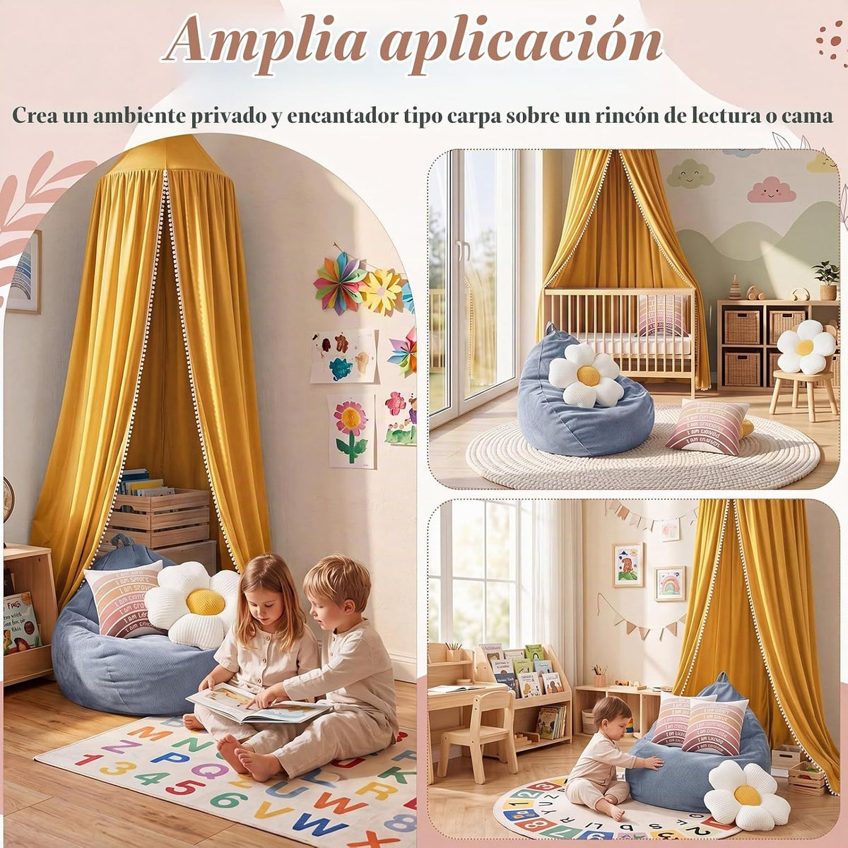 Hillsuren Juego de 5 piezas para niños, juego de esquina de lectura...