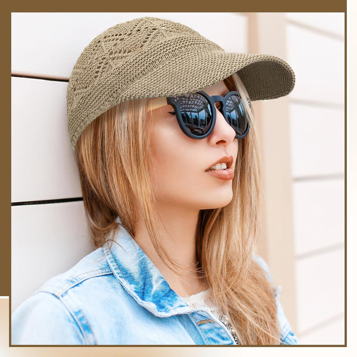 Hercicy 2 gorras de béisbol de malla tejida para mujer, gorra de ca...