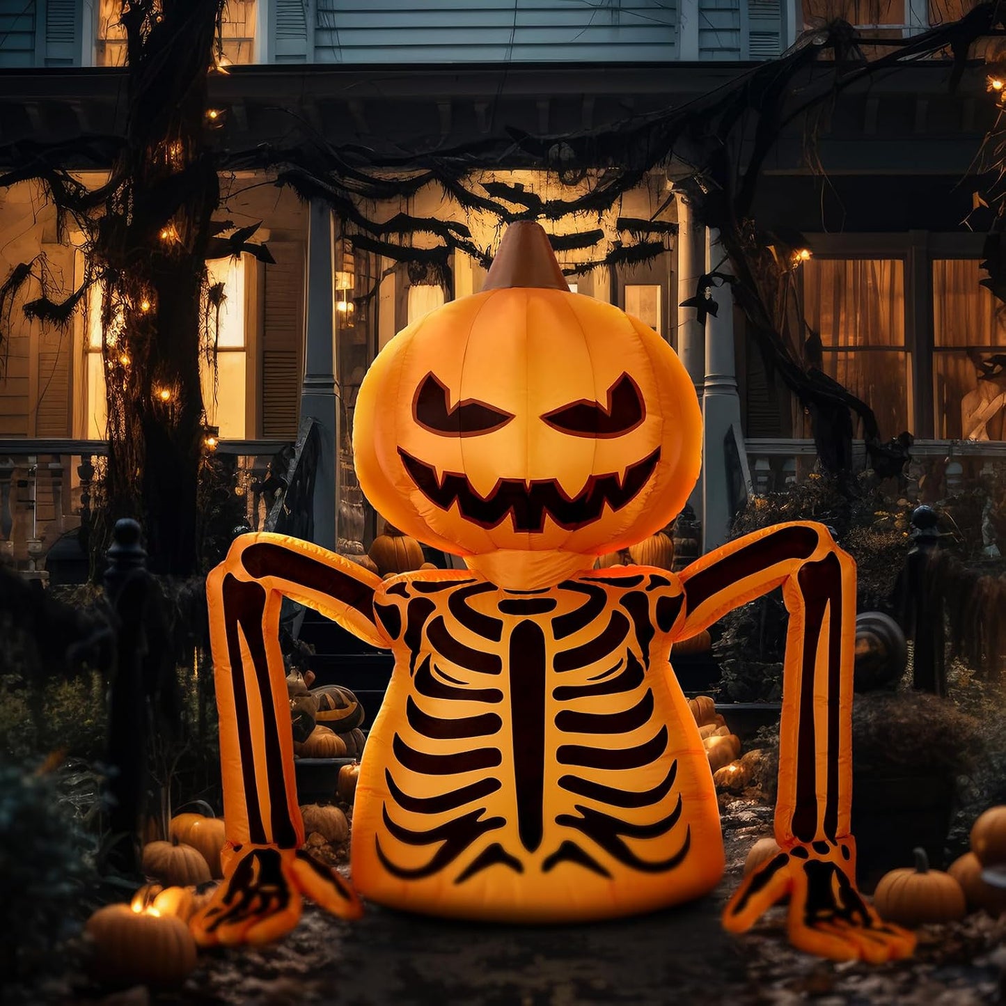 Leyndo Decoración inflable de calabaza de Halloween de 5.6 pies par...