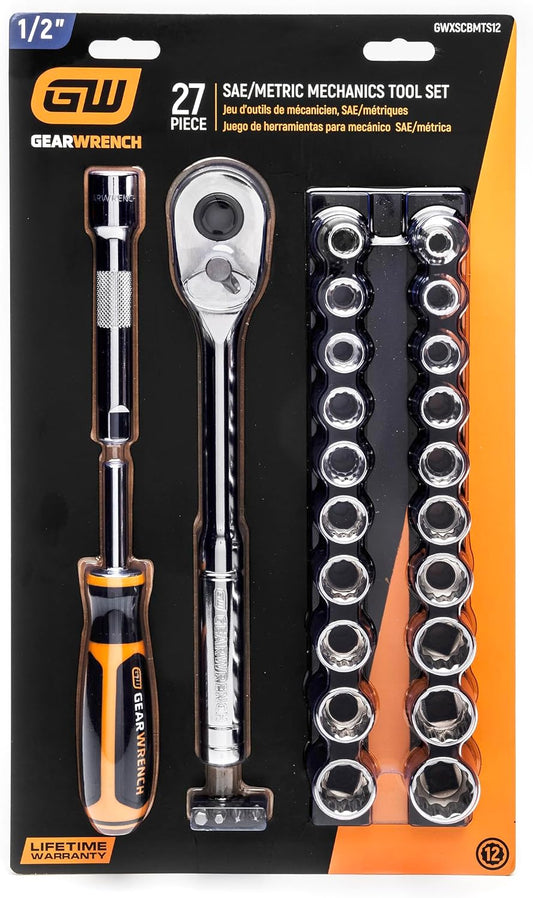 GEARWRENCH 27 Pieza 1\/2" Drive 12 Puntos SAE\/Métrica Juego de...