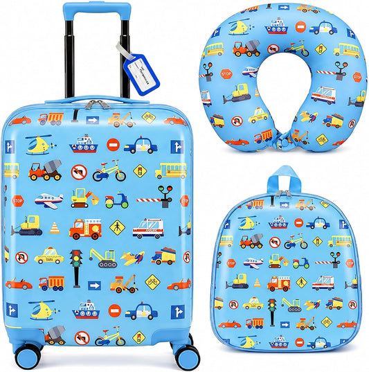 Sanwuta Juego de 4 piezas de equipaje para niños, mochila de viaje,...