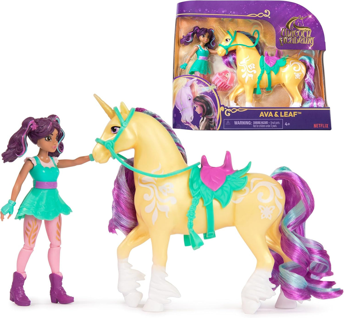 Unicorn Academy Ava &amp; Leaf, 2 accesorios, muñecas y juguetes de...
