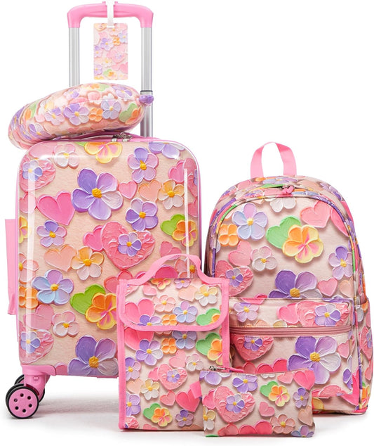Juego de equipaje para niños de 16 pulgadas con ruedas giratorias,...