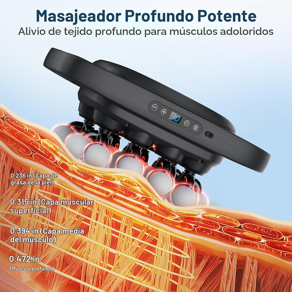 Beown Pistola de masaje de 20 cabezas de tejido profundo, masajeado...