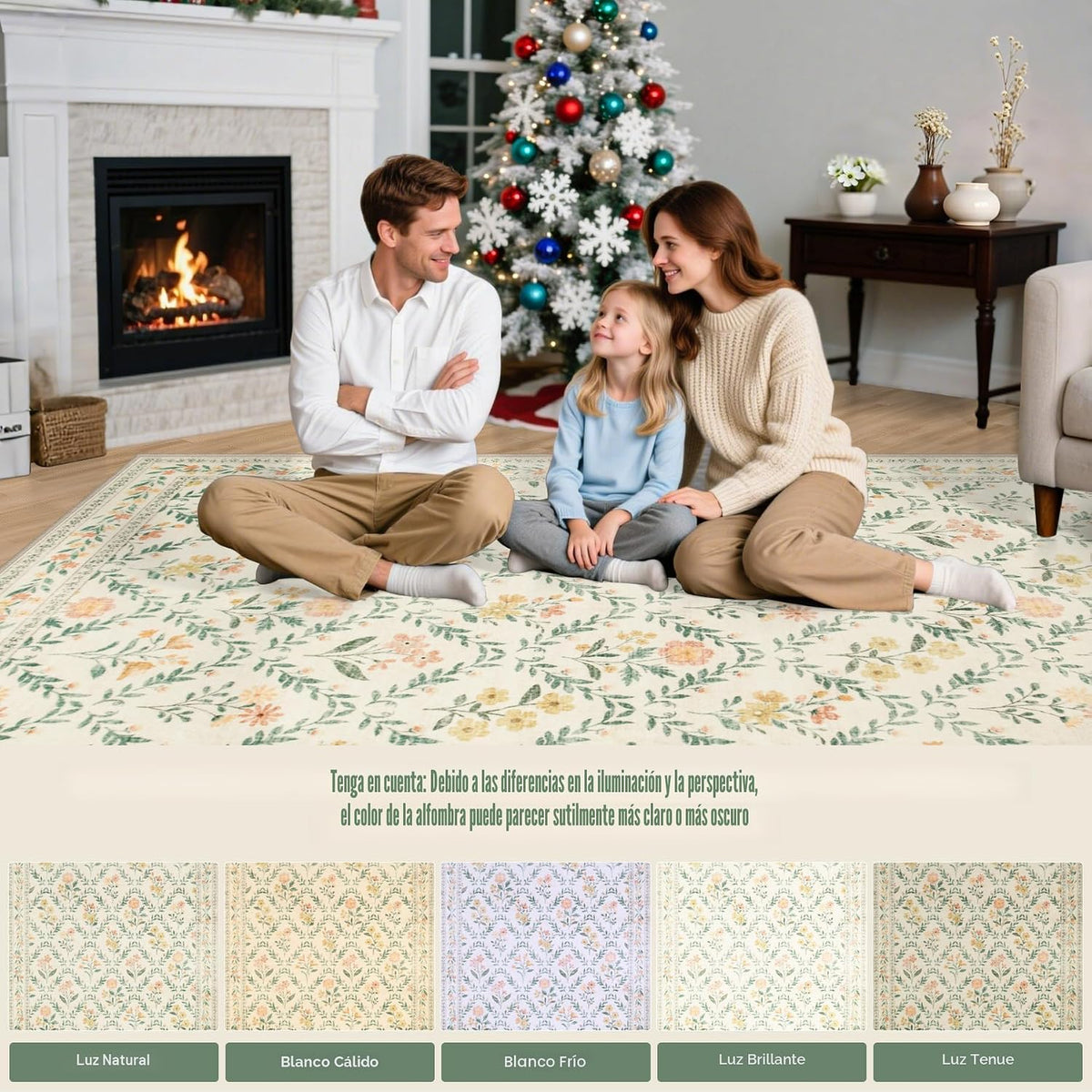 PLHXFR Alfombra de área de 6x9 sala de estar: Alfombra floral lavab...
