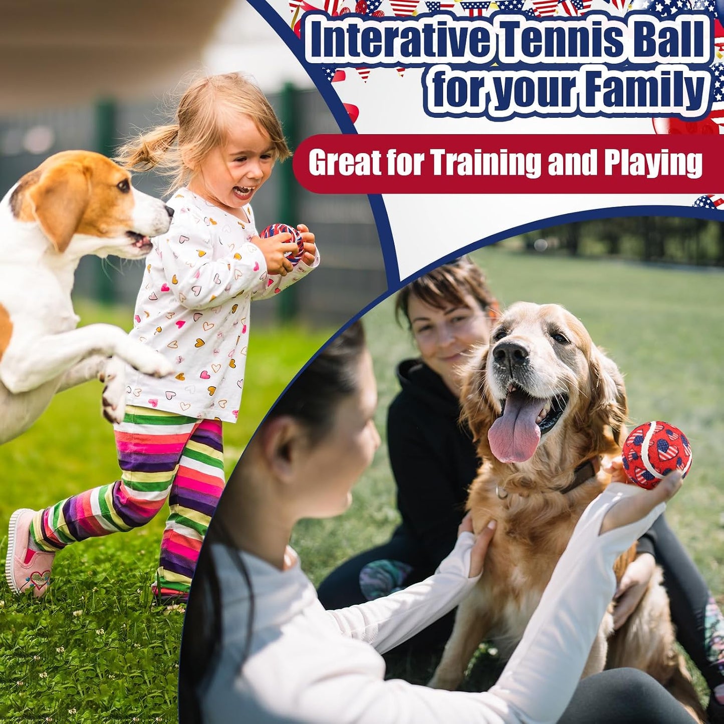 Suilung 36 pelotas de tenis chirriantes para perros del Día de la I...