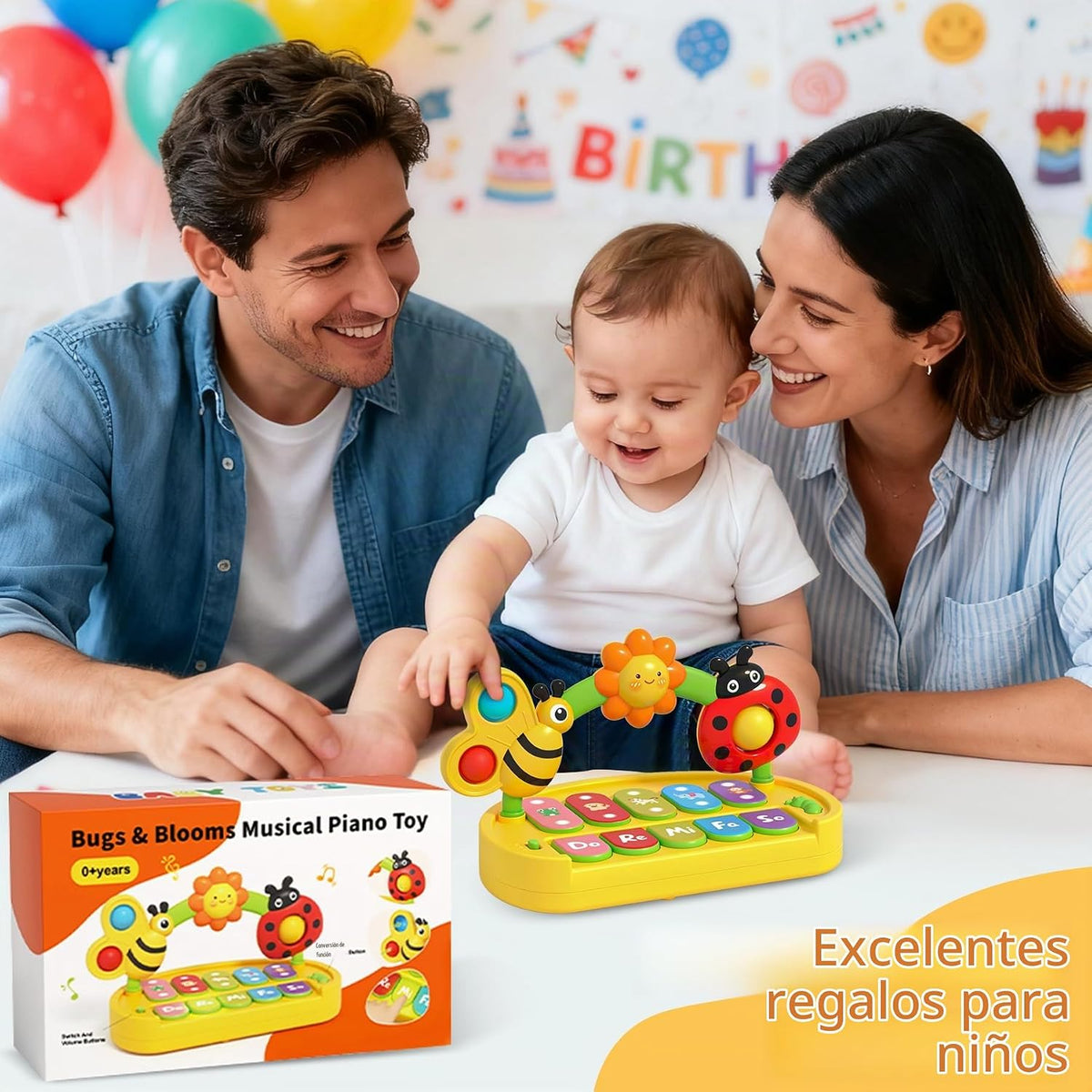 GeeKiPrime Juguetes del piano del bebé 6-12 meses, iluminan el tecl...