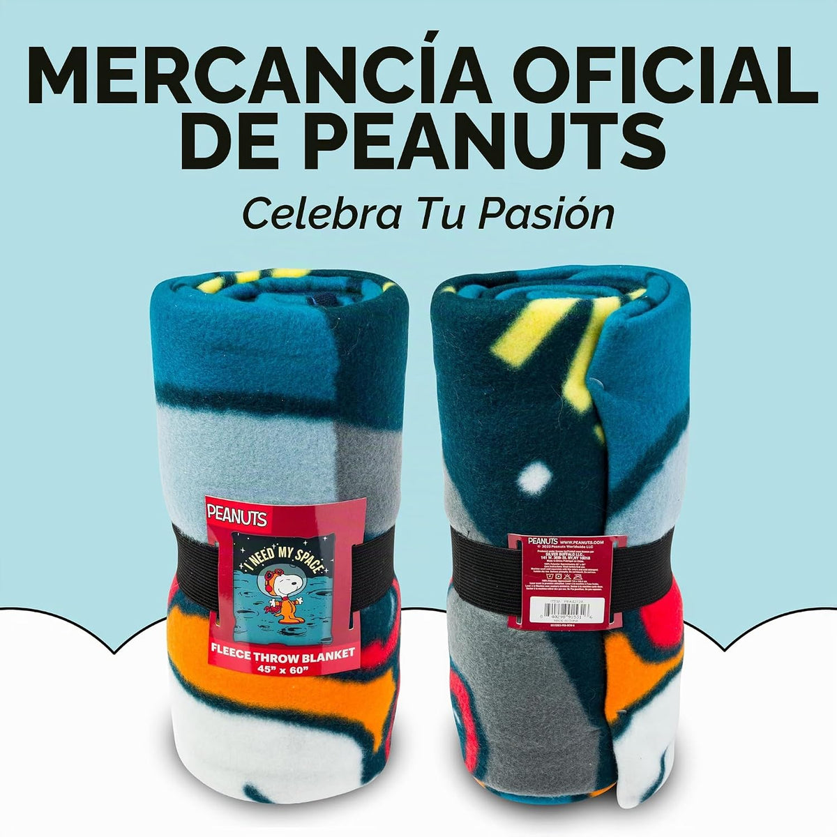 Manta de forro polar Silver Buffalo Peanuts Snoopy Necesito mi espa...