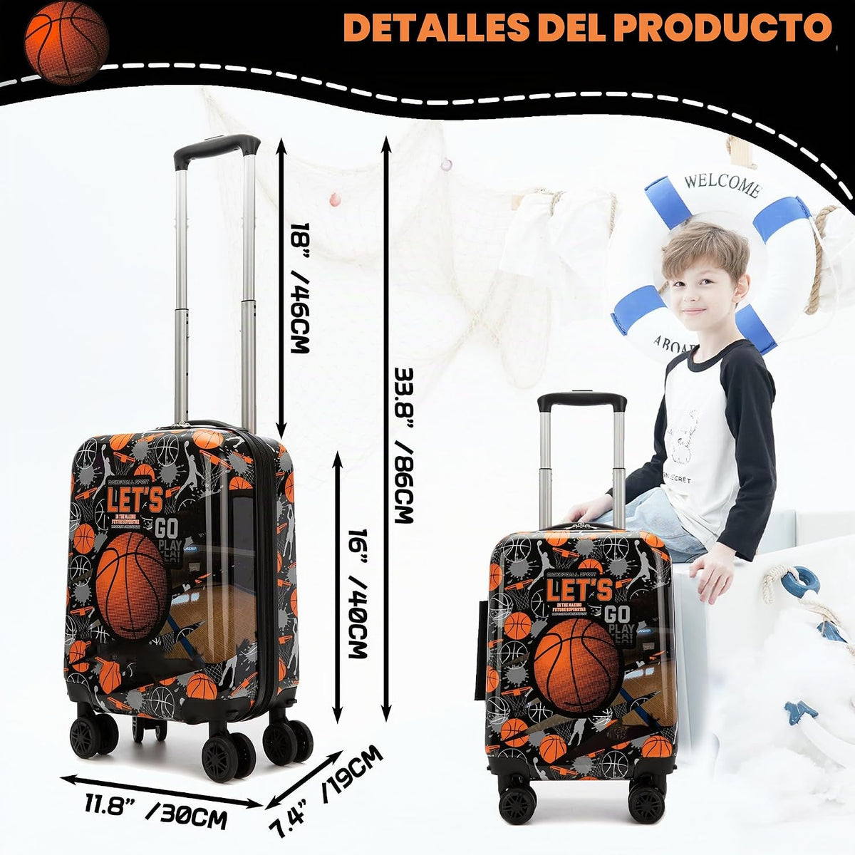 Juego de equipaje para niños Homskiii 5 piezas, juego de maletas de...