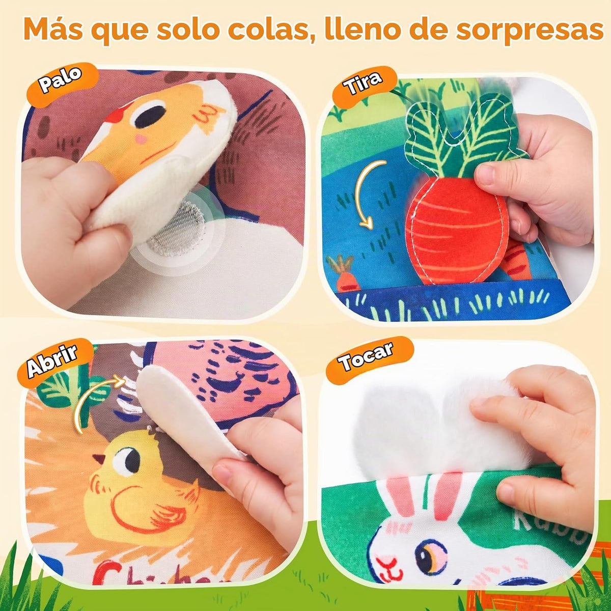 JoyCat Farm Libros de Juguetes para Bebés de 0 a 6 Meses, Libro de...