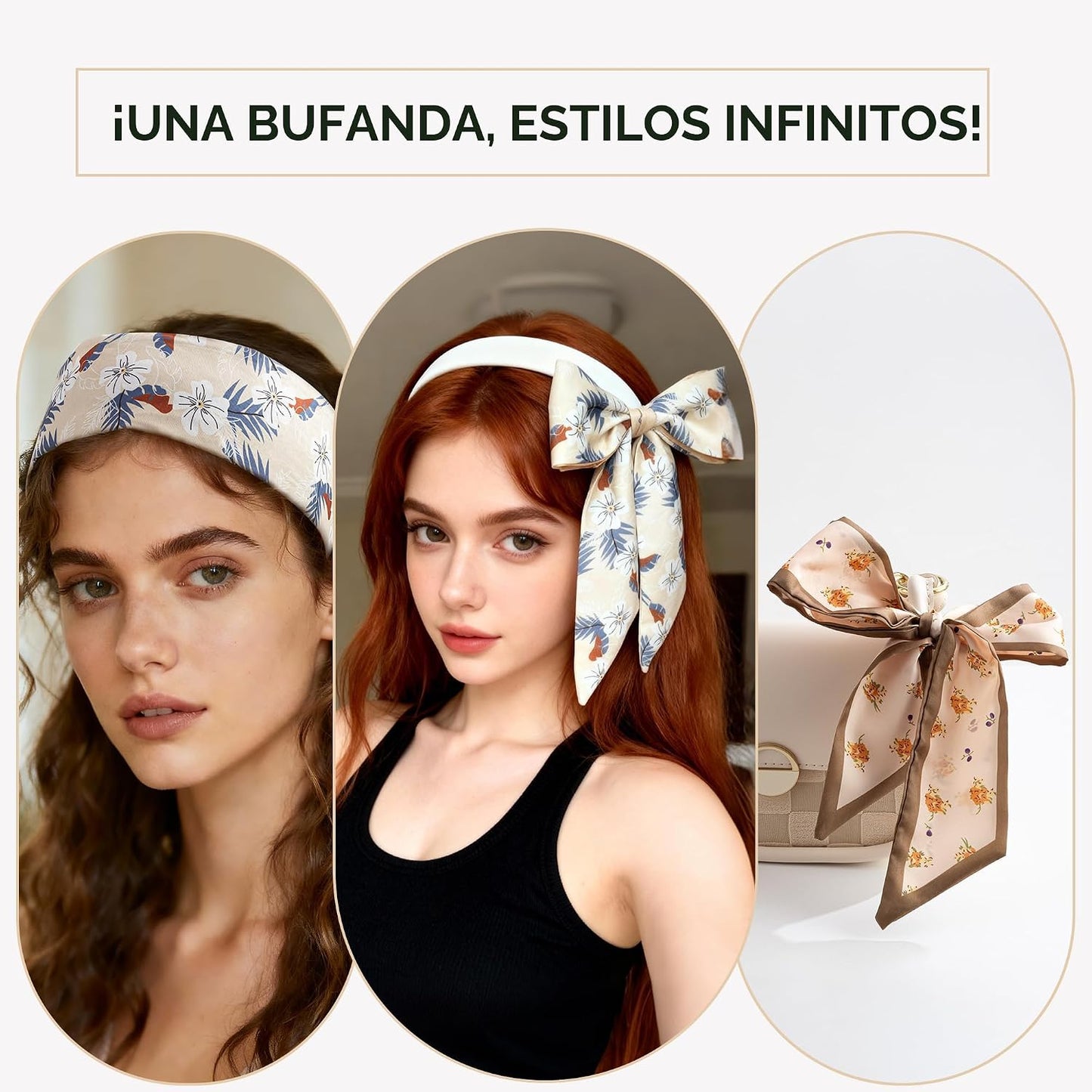 ZXZH Paquete de 6 bufandas de moda para mujer, pañuelo versátil boh...