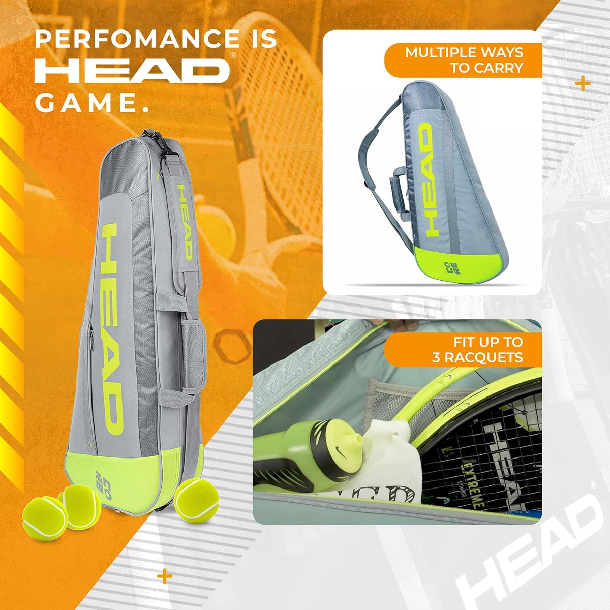 Head Core 3R Pro, bolsa para raquetas de tenis
