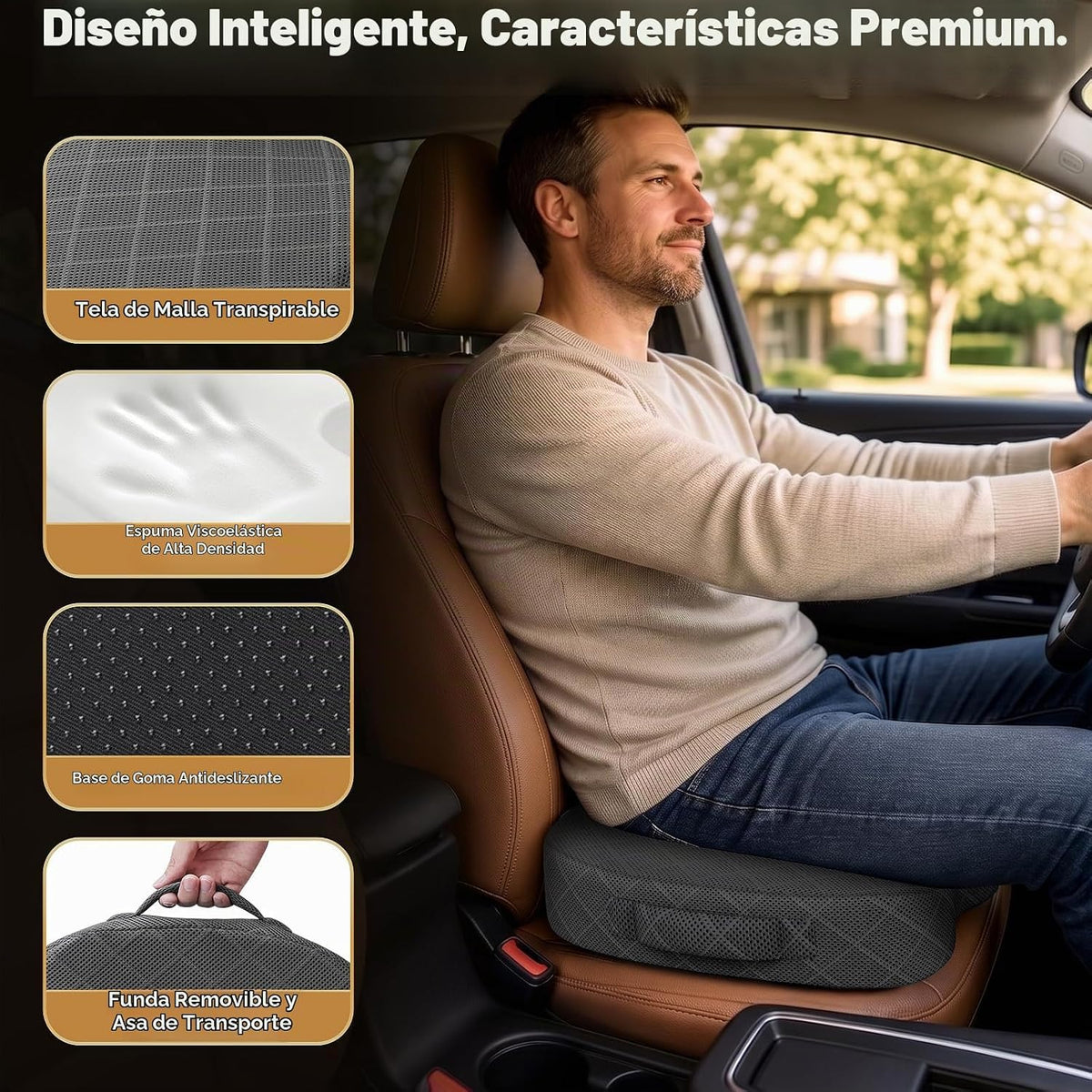 TushGuard - Cojín para asiento de oficina, silla de ruedas o automó...