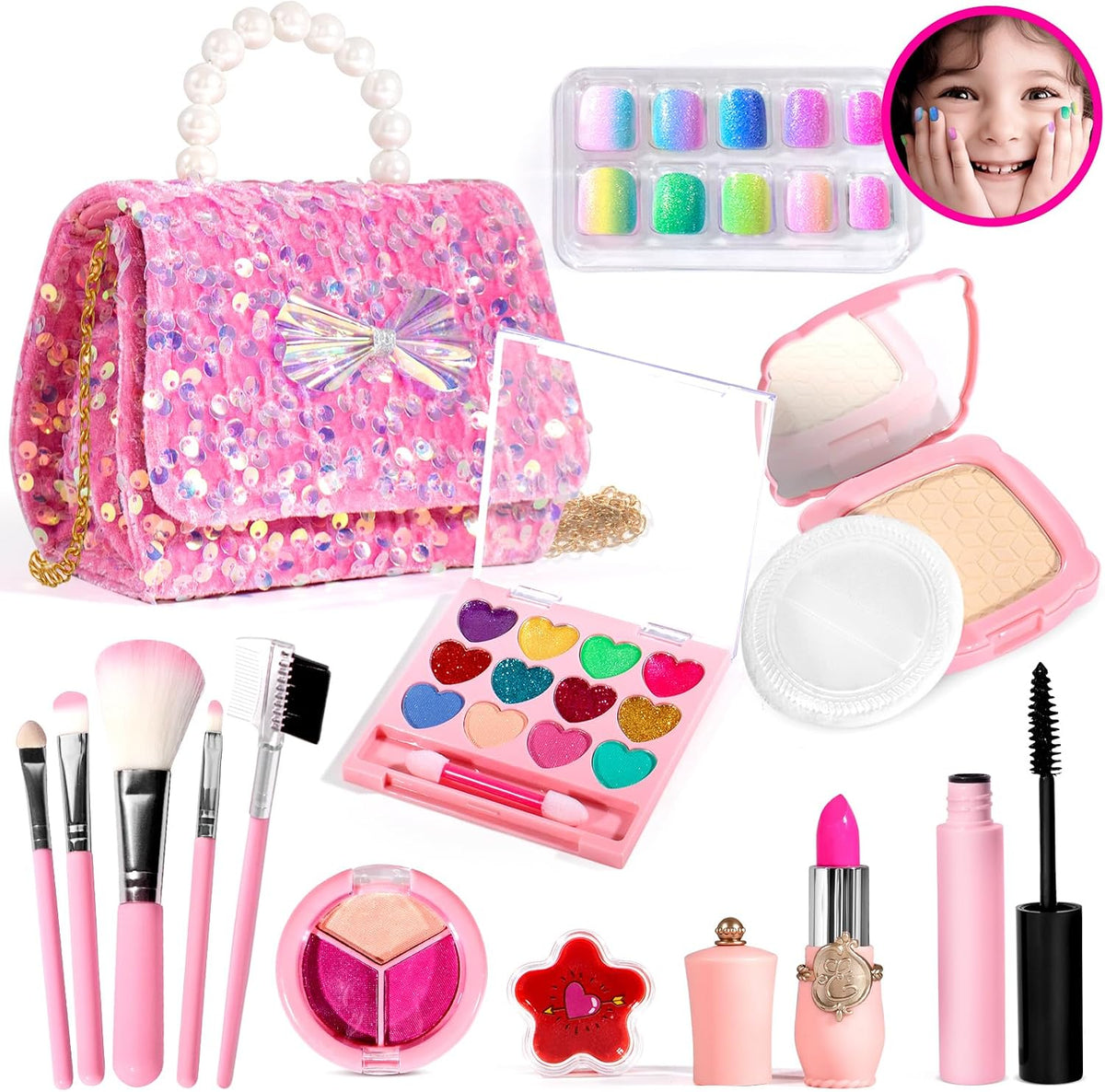 ULOVEME Kit de Maquillaje Real para Niñas Pequeñas - Maquillaje Rea...