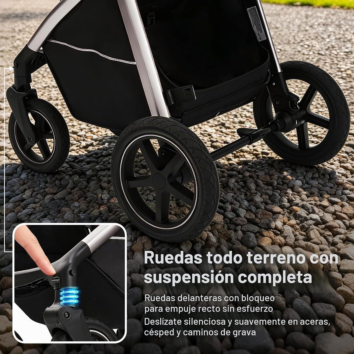 Cochecito de bebé convertible 2 en 1, asiento reclinable reversible...