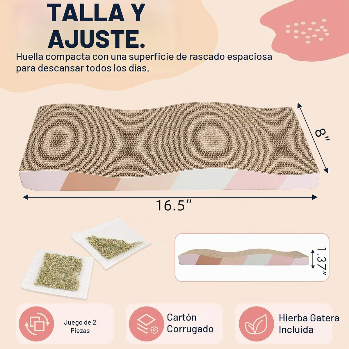 SIDAZON Tabla de Rascar para Gatos Rascador de Gatos Almohadilla de...