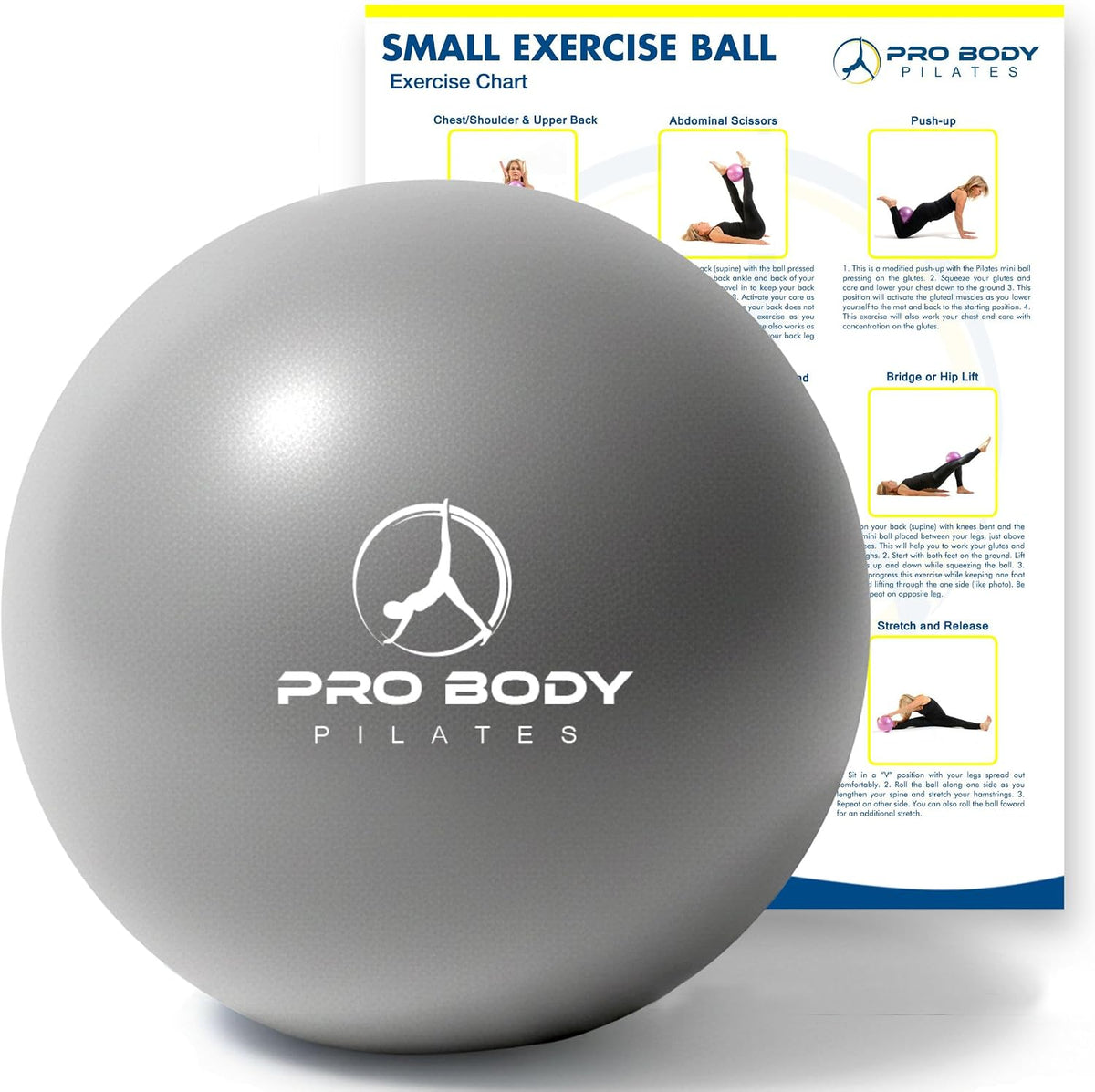 ProBody Pilates Mini Pelota de Ejercicio - Bola de 9 Pulgadas para...