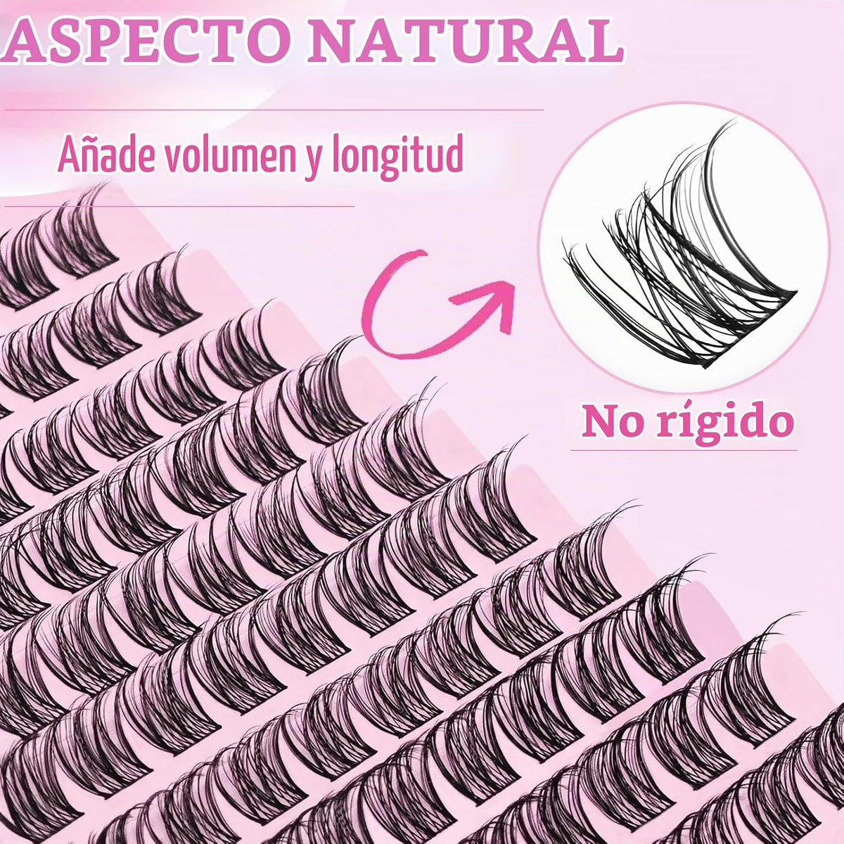 SLSXNL Extensiones de pestañas naturales en racimo de pestañas post...