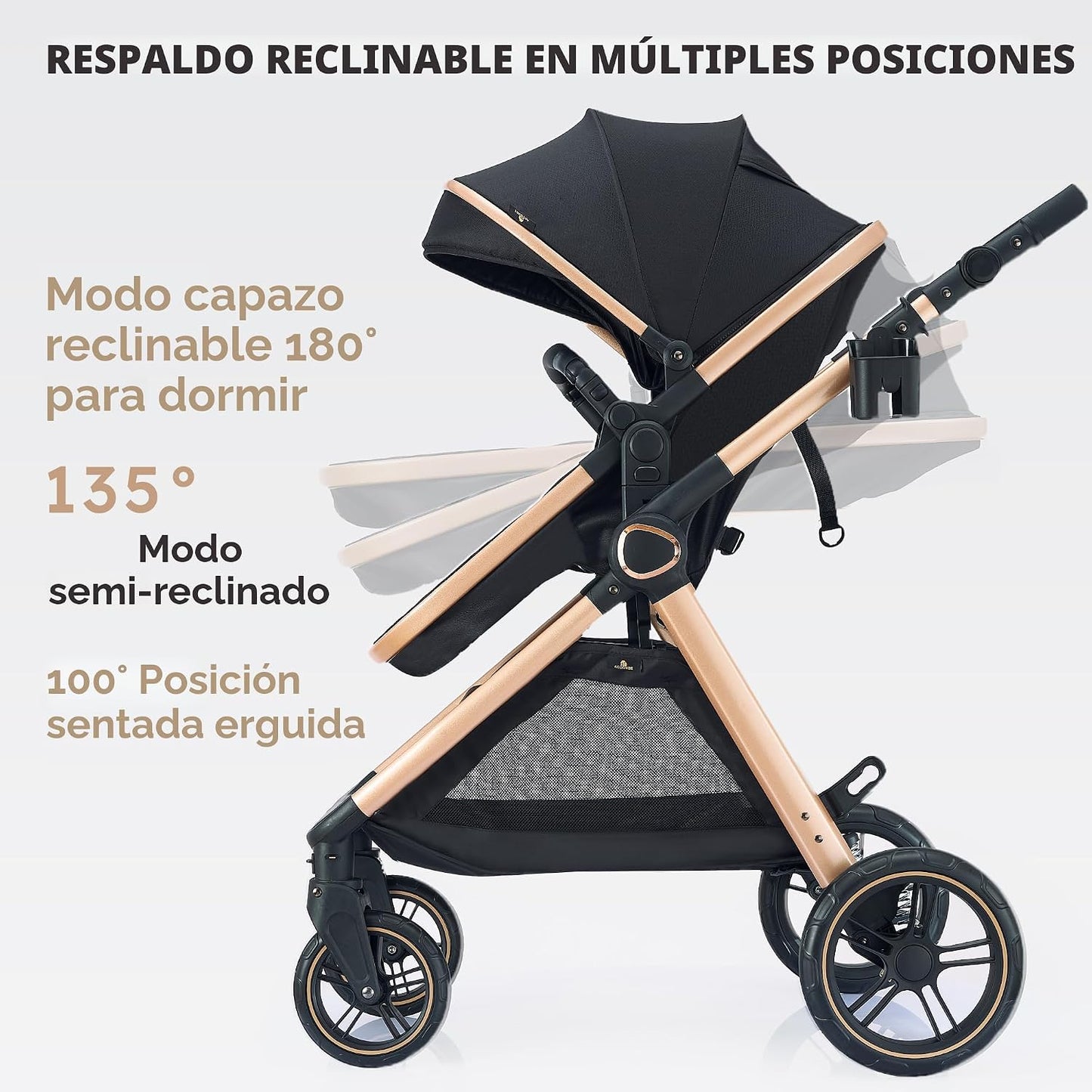 Accombe Cochecito de bebé convertible 2 en 1 para recién nacidos a...