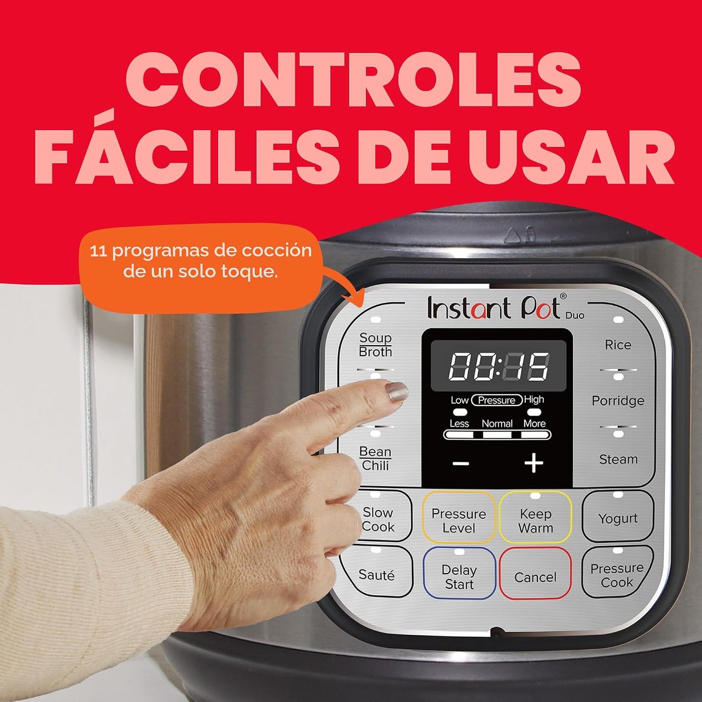 Instant Pot IP-DUO60, 6cuartos\/1000W - Olla a presión multifunción...