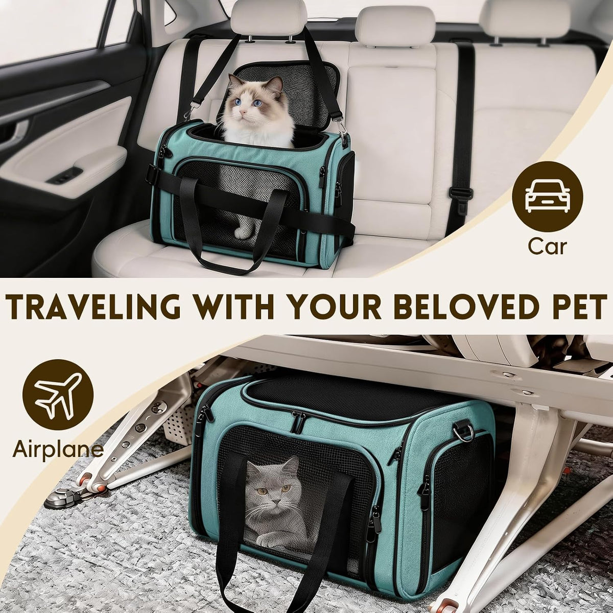 Zedkeys Transportador suave para gatos y perros pequeños y gatos gr...