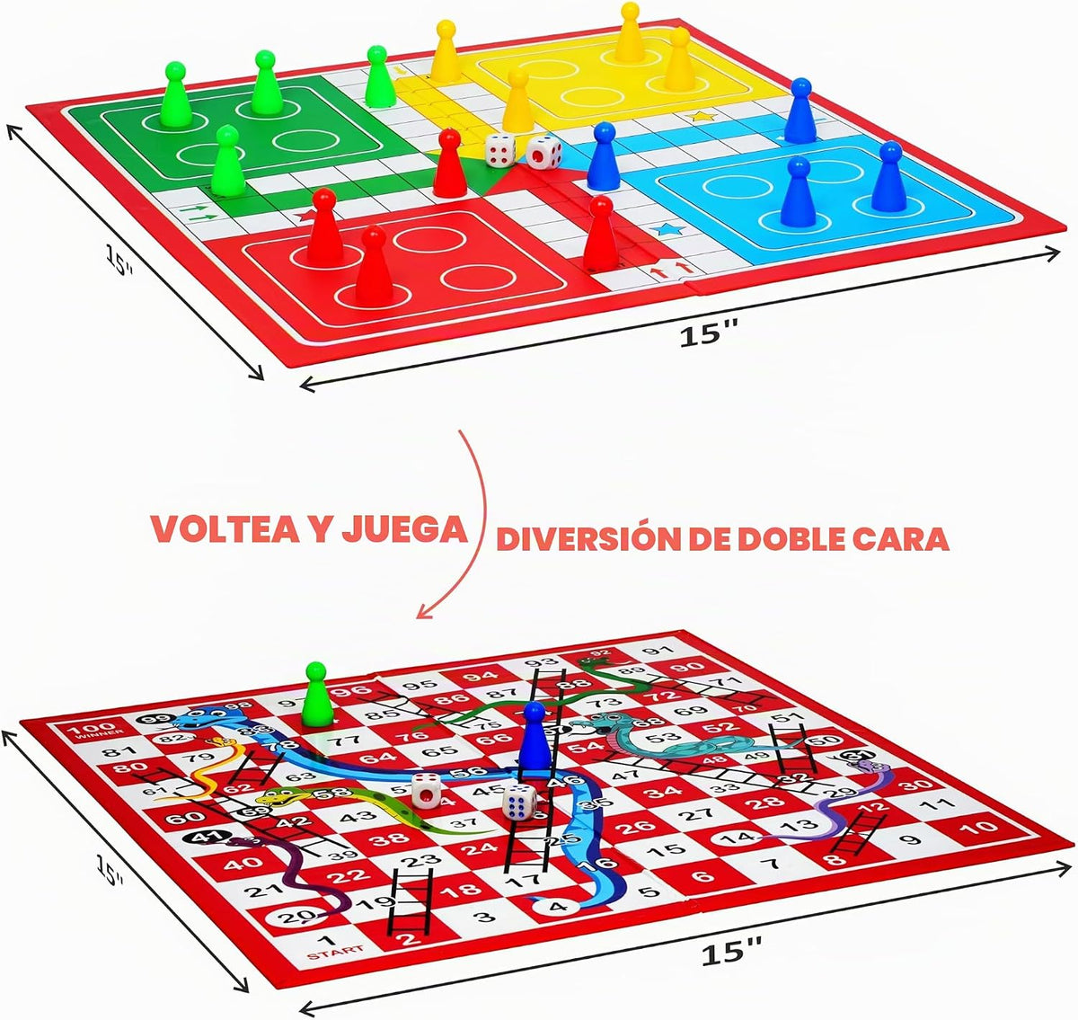 Ankit Toys &amp; Games Ludo &amp; Snakes and Ladders - Juego de mes...