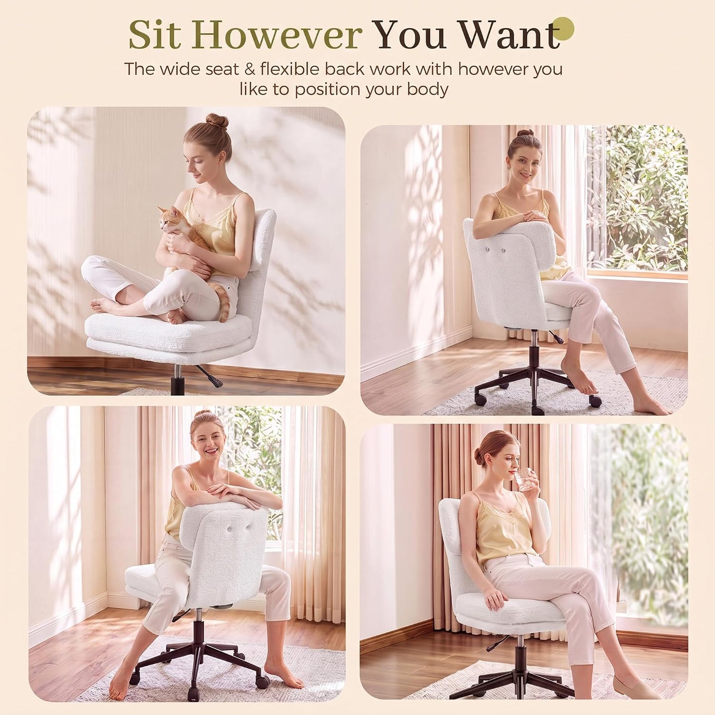 GTPOFFICE Silla de tocador, cómoda silla de oficina, silla de salón...