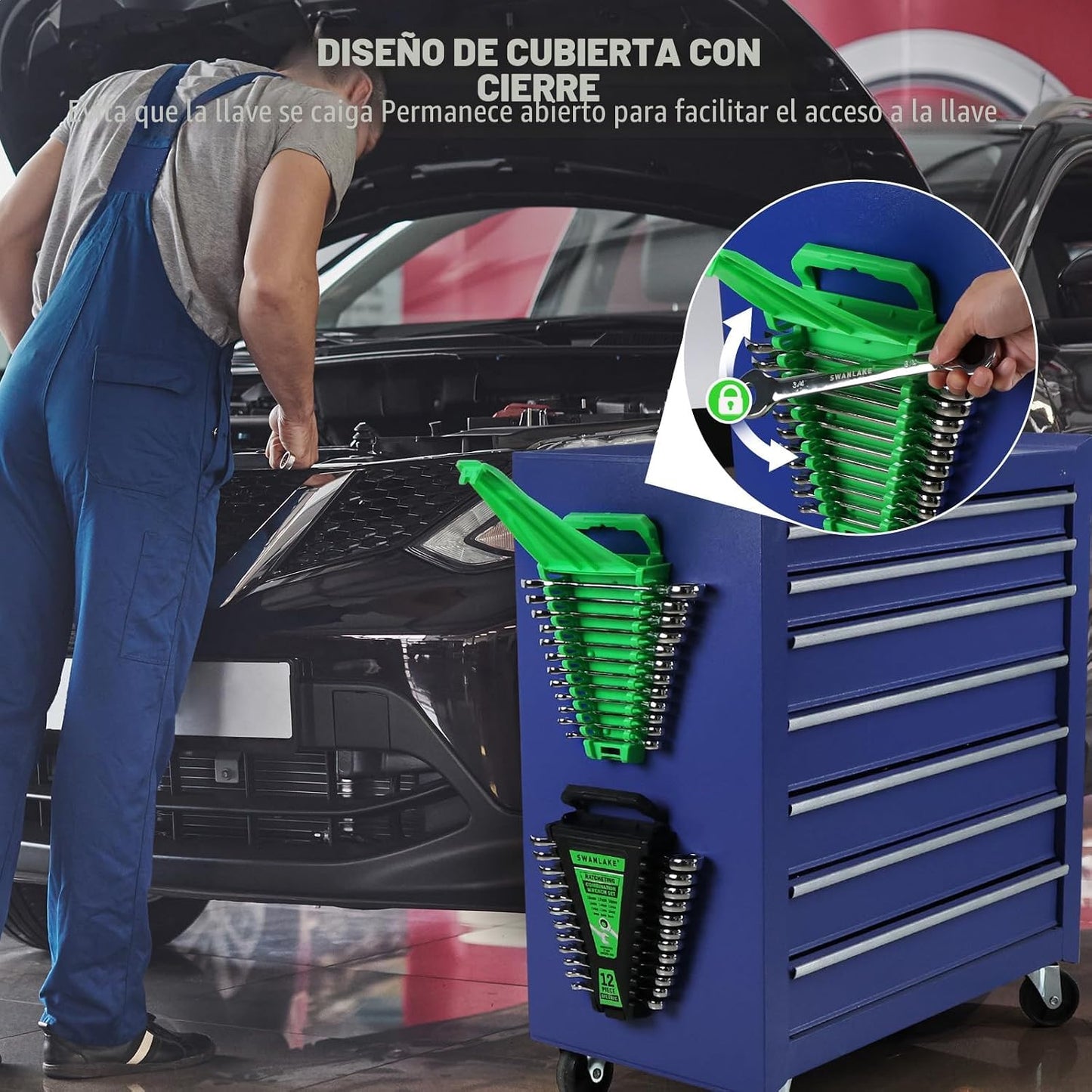 Juego de llaves de trinquete de 12 piezas, juego de llaves combinad...