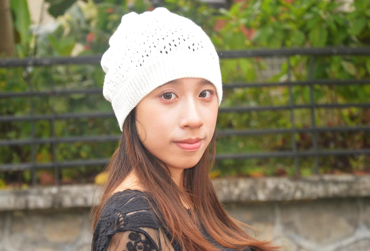 Gorro de Ganchillo Fino para Mujeres Verano Invierno Otoño Malla Ho...