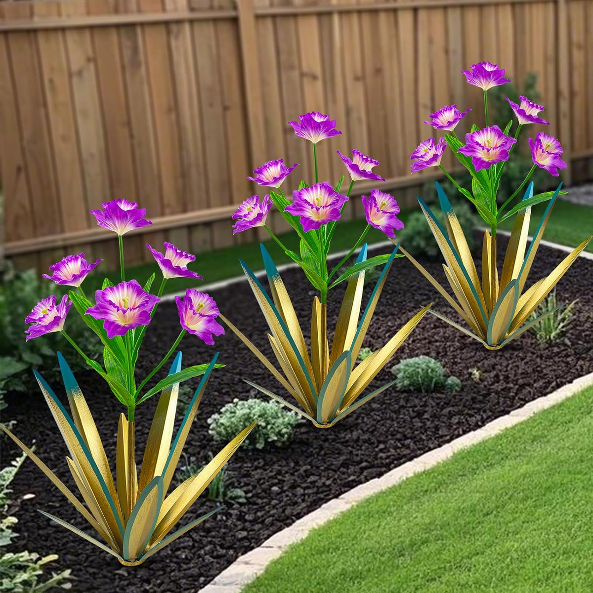 Homight Plantas de Agave de Metal para Decoración al Aire Libre, De...