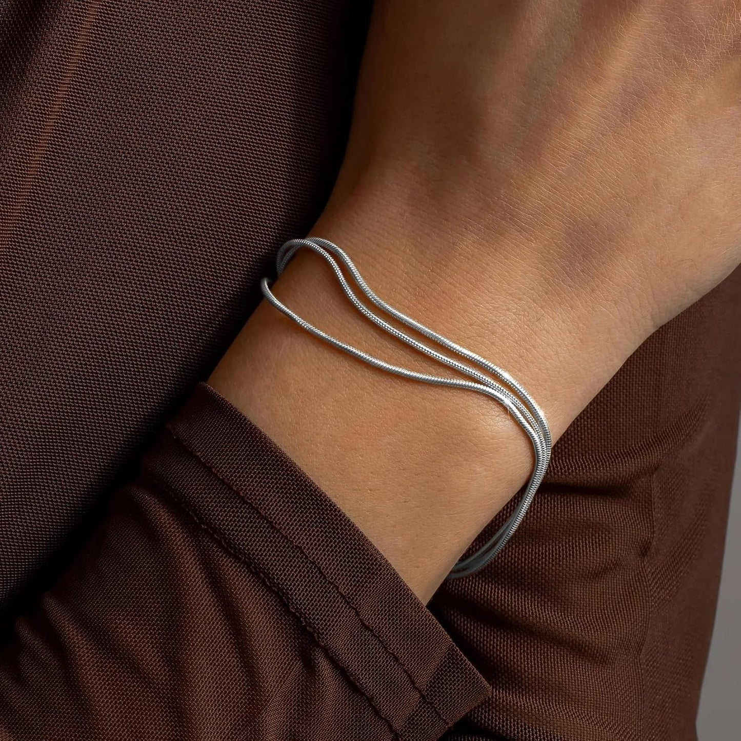 Striviio Pulseras de oro para mujer, chapado en oro de 14 quilates,...