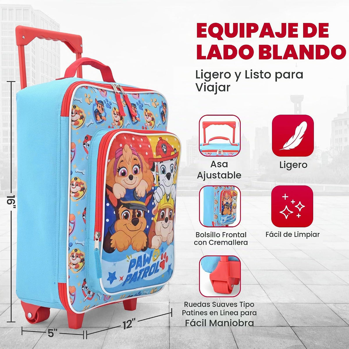 Fast Forward Equipaje para Niños de 16" Lado Suave con Ruedas M...