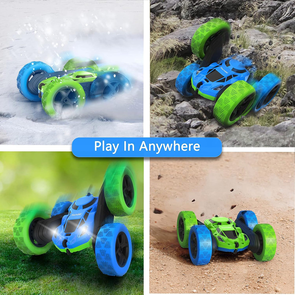 Hamdol Coche de control remoto para niños, auto RC giratorio de dob...