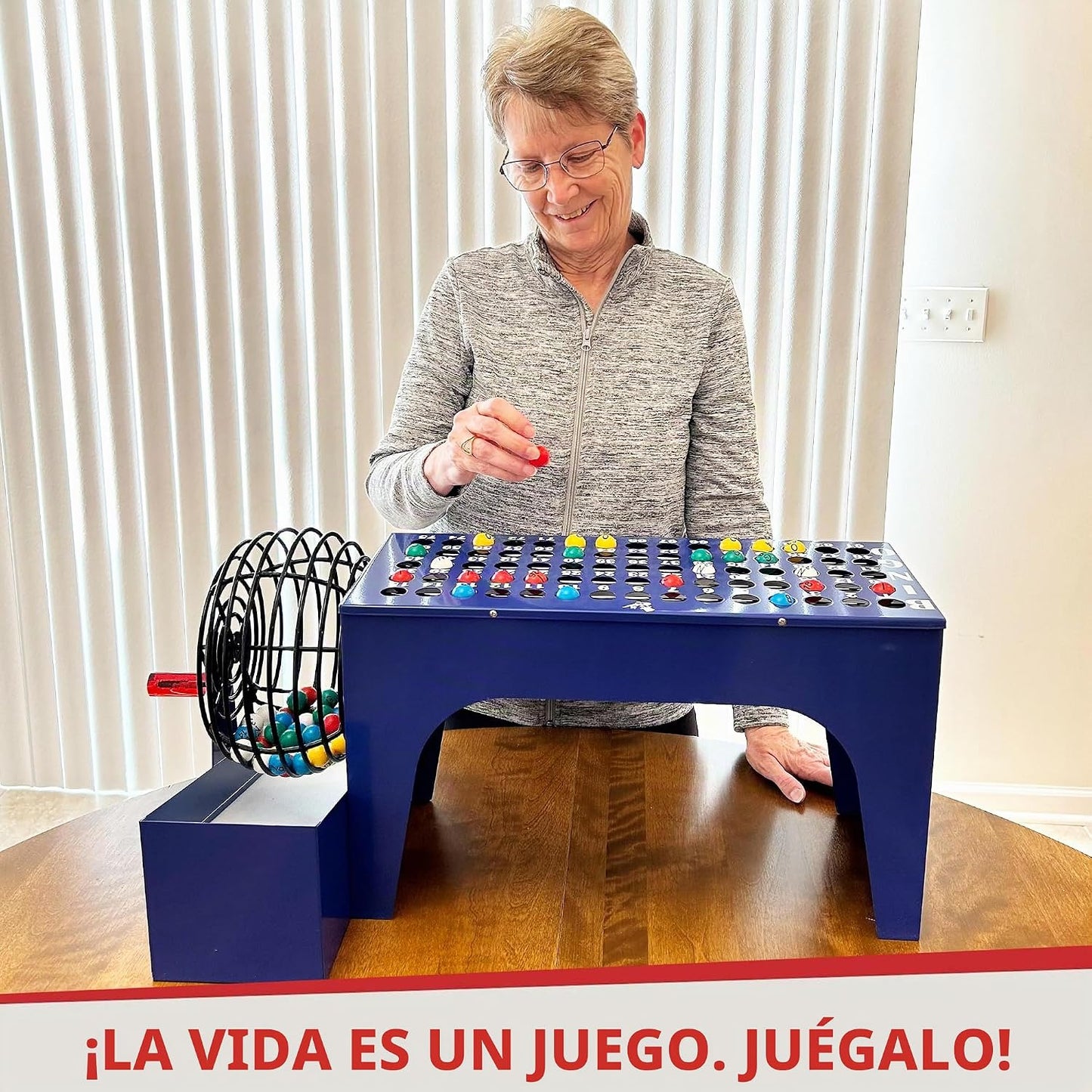 Juego de bingo de lujo MR CHIPS con bombo, bolas de 7\/8 pulgadas y...