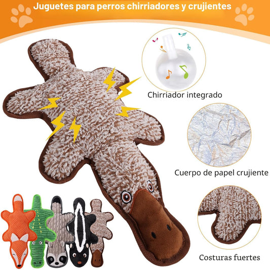 Eneston Paquete de 5 Juguetes para Perros sin Relleno y Chirriantes...