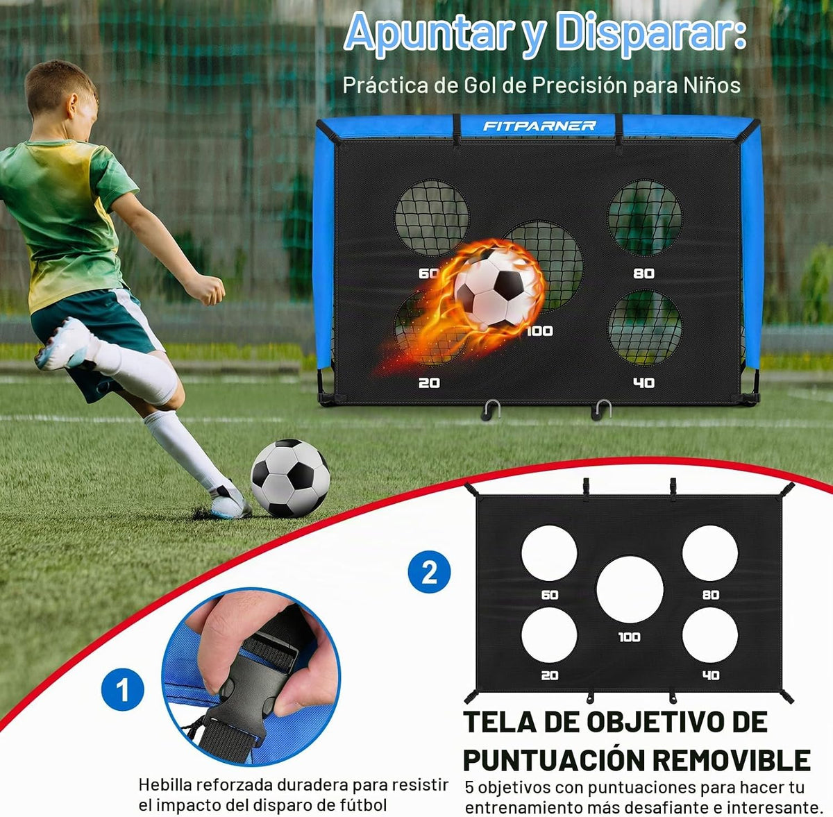 FITPARNER Portería de fútbol, portería de fútbol para niños en el p...