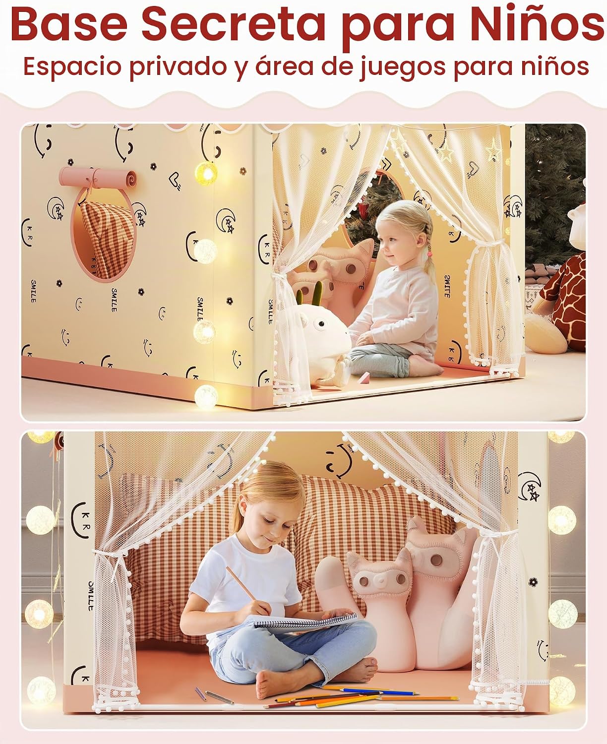 Tienda de campaña para niños, tienda de campaña de princesa para in...