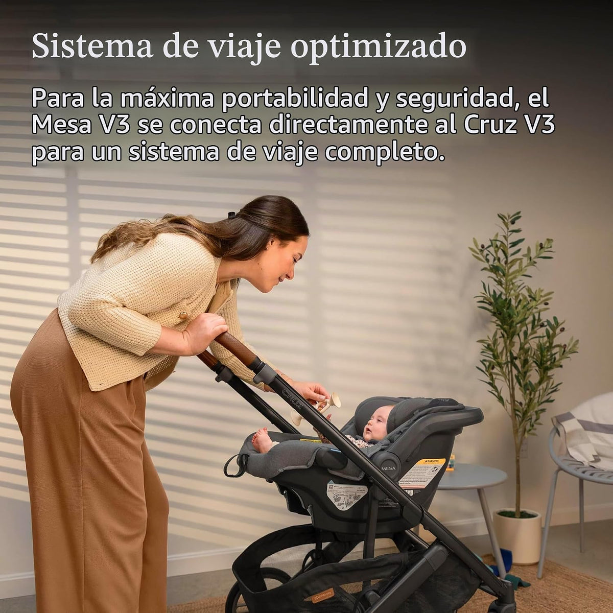 UPPAbaby Cruz V3 Cochecito + Mesa V3 - Conjunto de sistema de viaje...