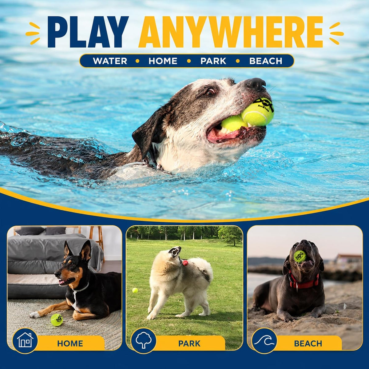 Pelotas de tenis para perros INSUM, paquete de 12 pelotas coloridas...