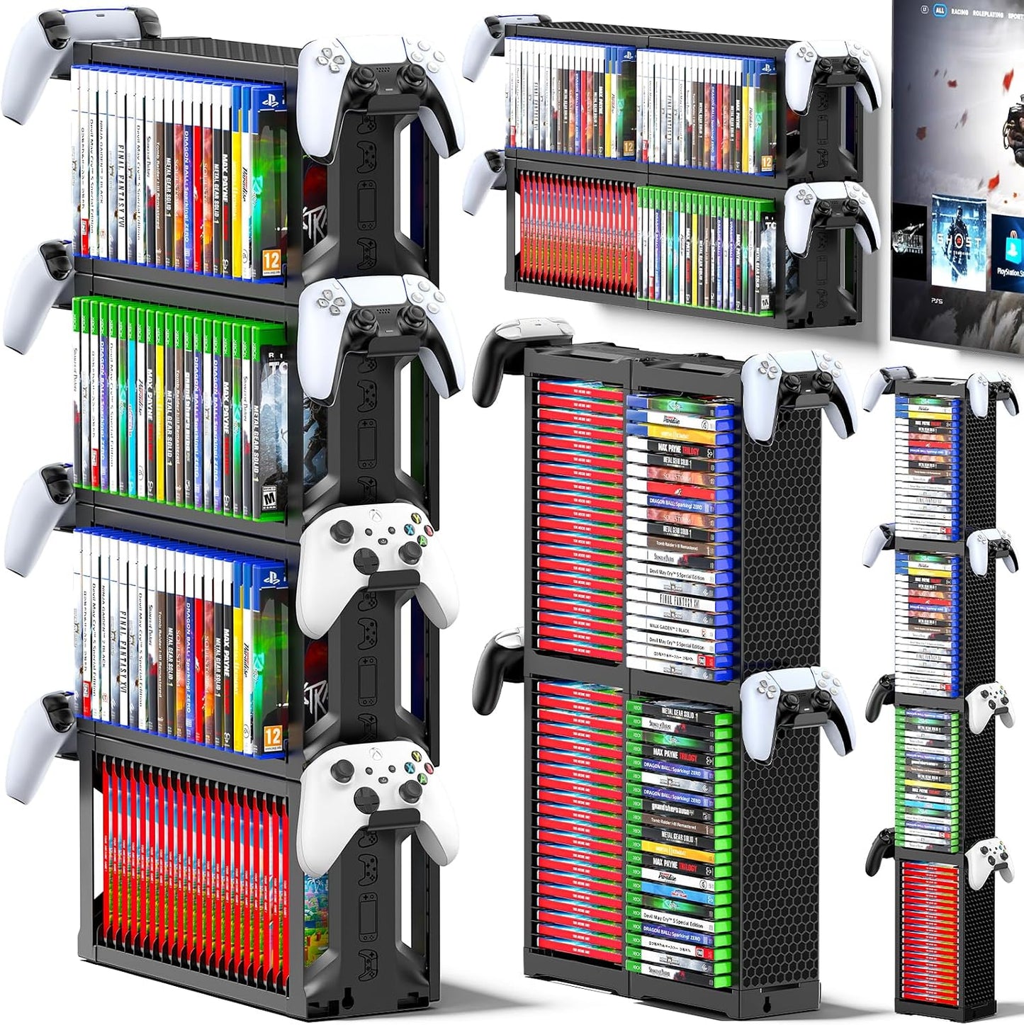 Kytok Estante de disco para videojuegos, torre de almacenamiento de...