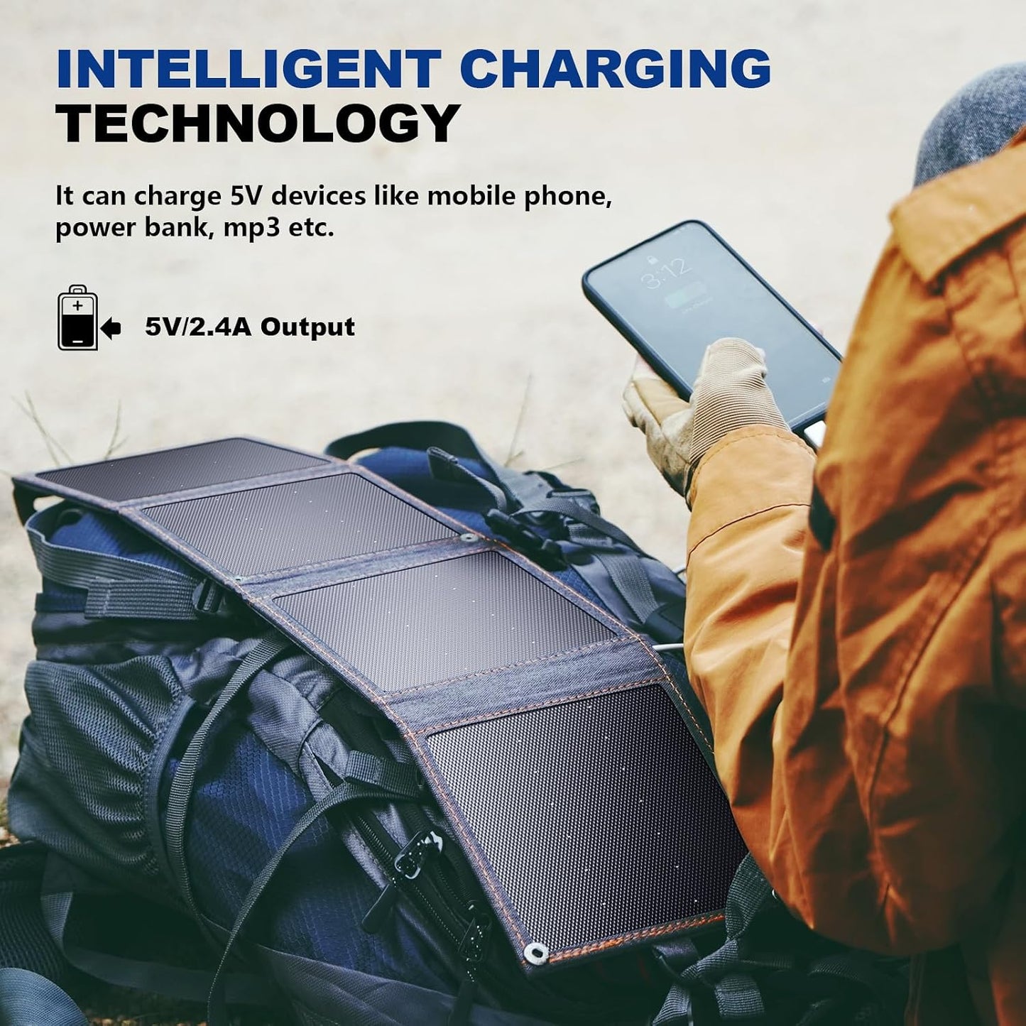 [Cargador solar pequeño mejorado] Paneles solares BigBlue de 14 W S...