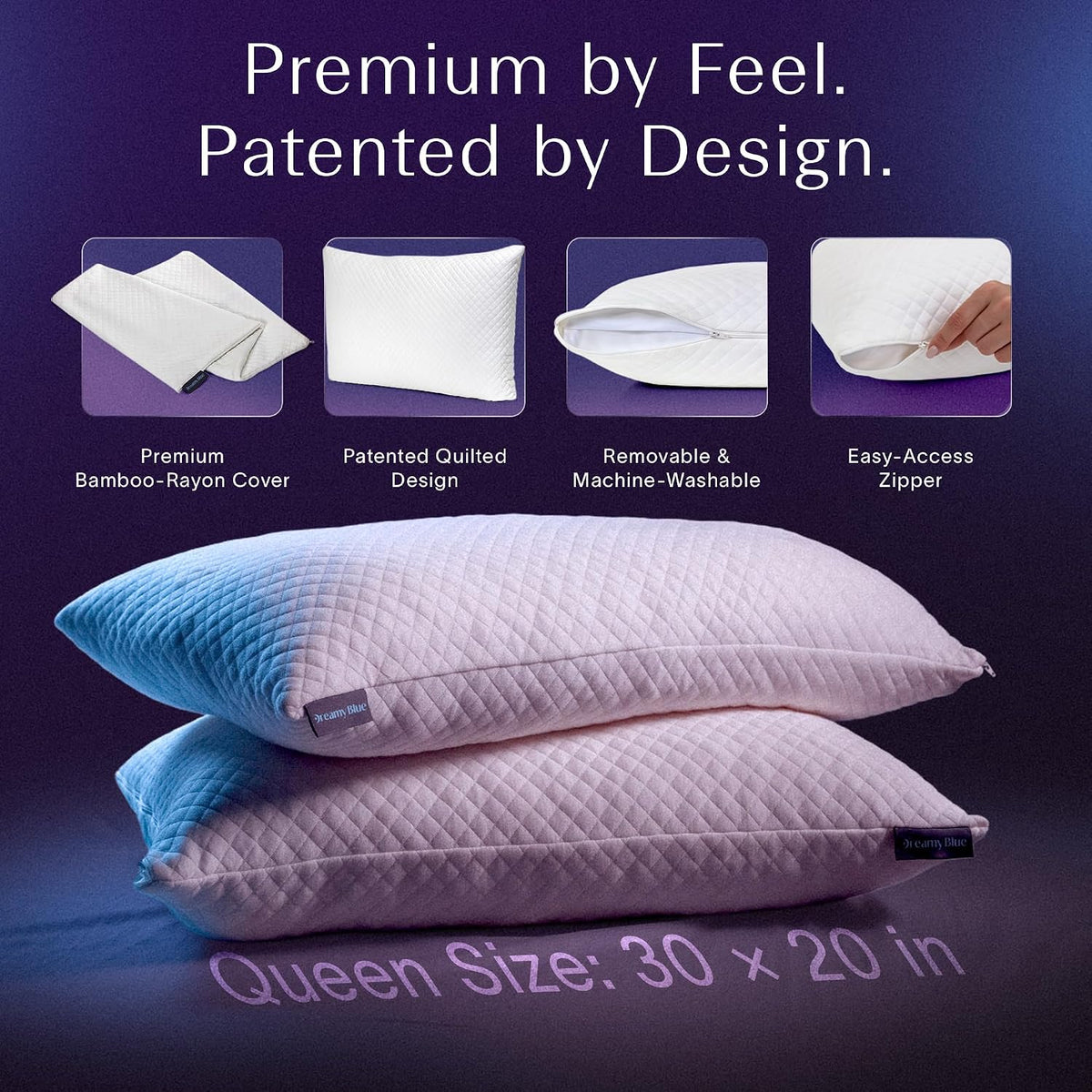 DreamyBlue Almohada Signature con Loft Ajustable \u2022 Relleno de...