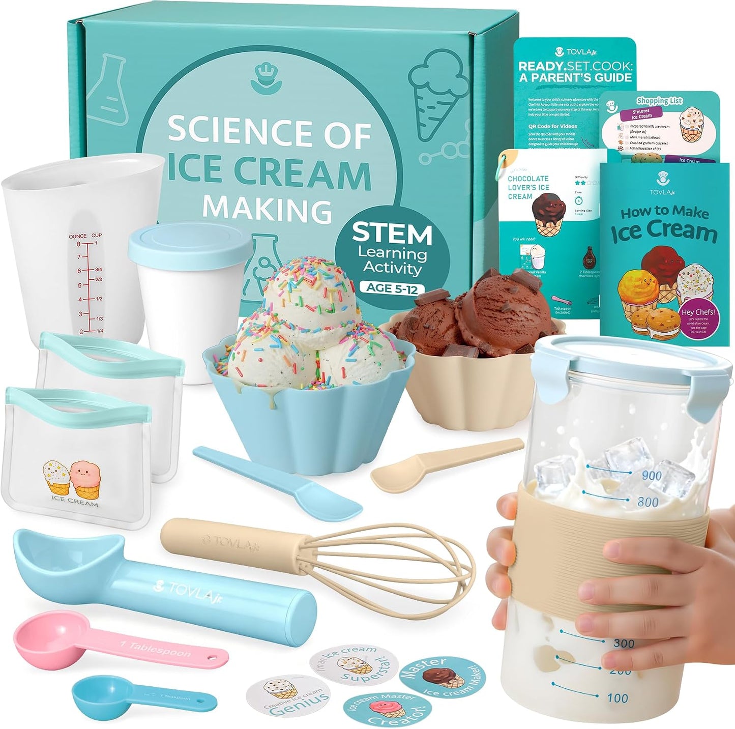 Tovla Jr. Kit de ciencia de helados para niños | Haz helado real co...