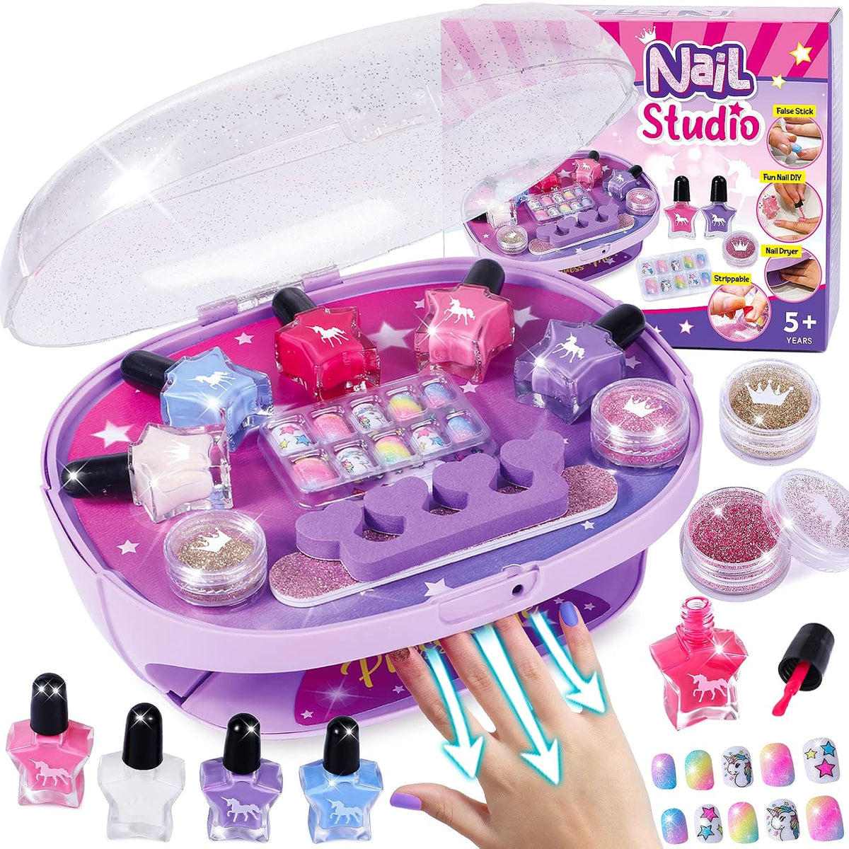 Golray Juego de Esmalte de Uñas para Niñas, Kit de Arte de Uñas Tod...