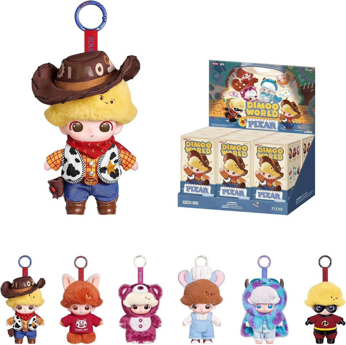 POP MART DIMOO World × Pixar Series - Caja ciega de vinilo de felpa...