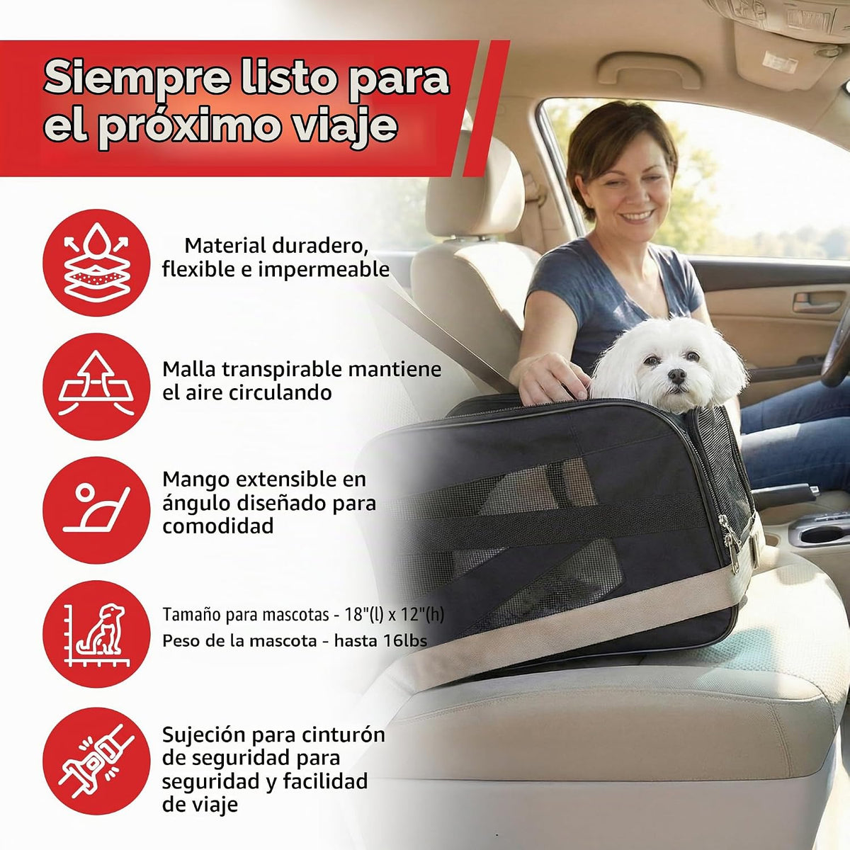 dbest products Carrito inteligente para mascotas, mediano, negro, t...
