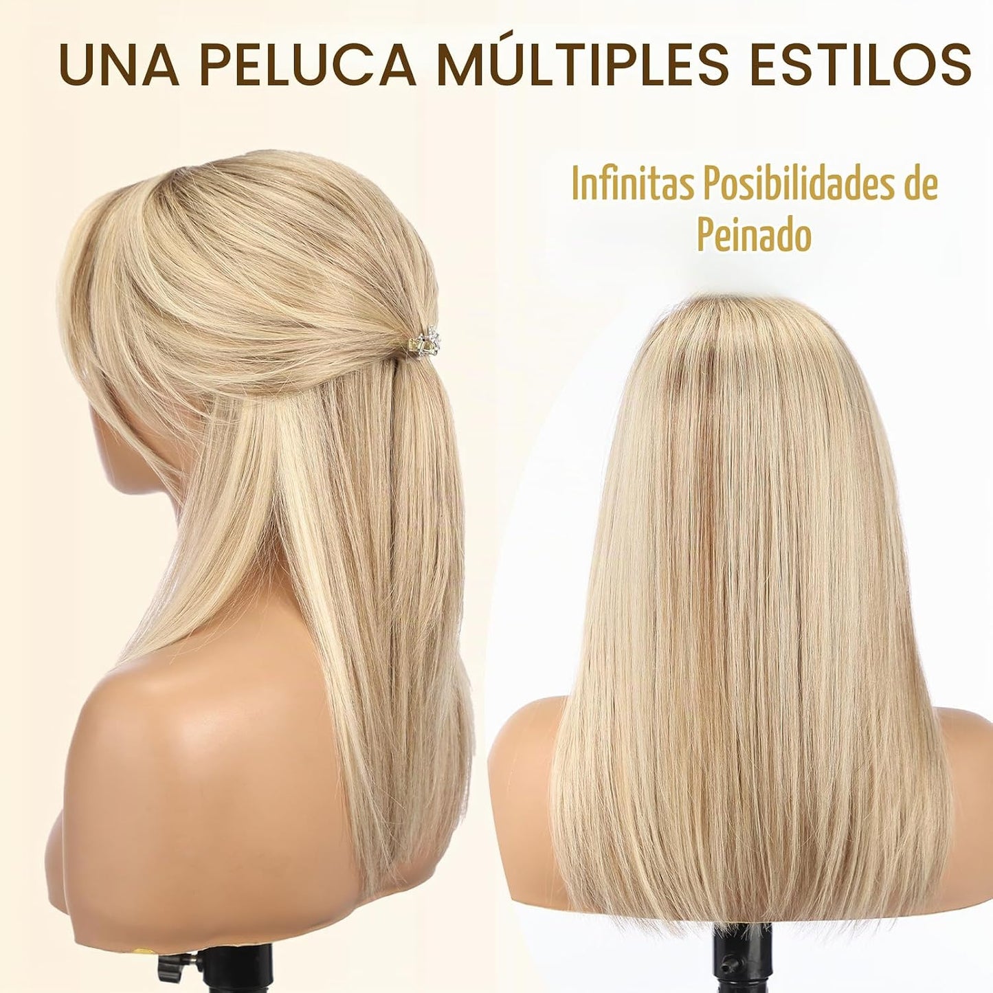 Wear but free KKU Pelucas de cabello 100% humano para mujer, peluca...